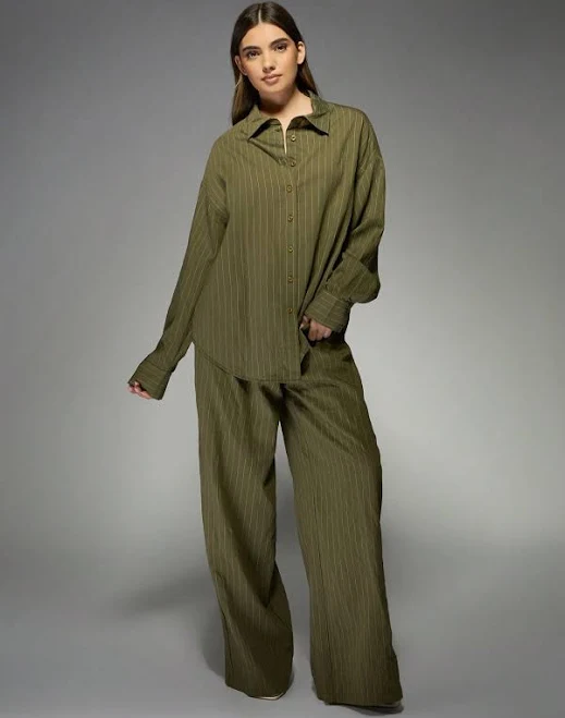 matching set Missguided Oversized Linen Striped Co-Ord Set missguided $33.32