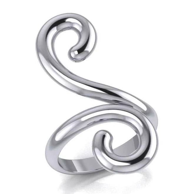 accessory Modern Abstract Silver Ring TRI390 Peter Stone Jewelry $56.97