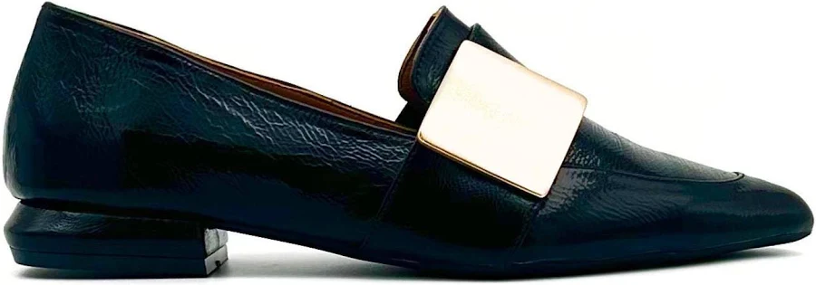 shoes Modern Minimalist Patent Loafers with Gold Accent Etsy - Seller $139.13