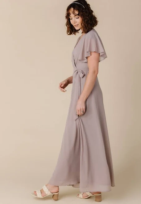 dress Naples Flutter Sleeve Wrap Maxi Called To Surf $61.2