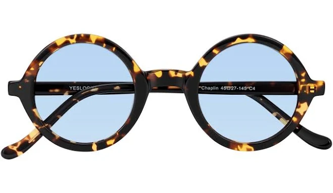 accessory Narrow Retro-Vintage Round Tinted Sunglasses Sunwear Lenses Yesglasses $50.06