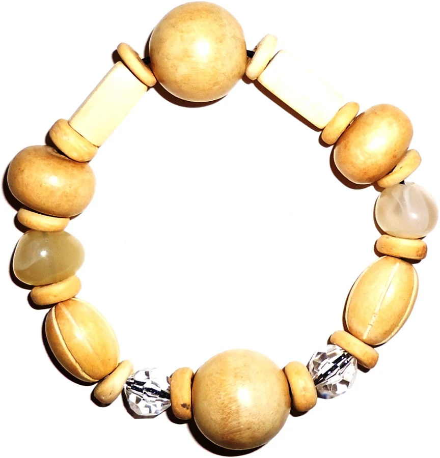 accessory Natural Wood Multi Bead Bracelet Cerulean Arts $15