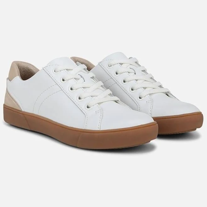 shoes Naturalizer Morrison Sneaker Shoes, White / Coastal Tan Leather, 7.5 Wide | Lace-Up Style, Round Toe Naturalizer $115