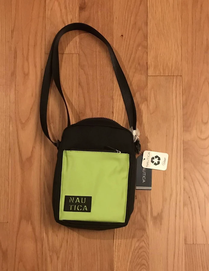 bag Nautica Crossbody Nylon Purse Black/Lime Green Adjustable Strap eBay $29