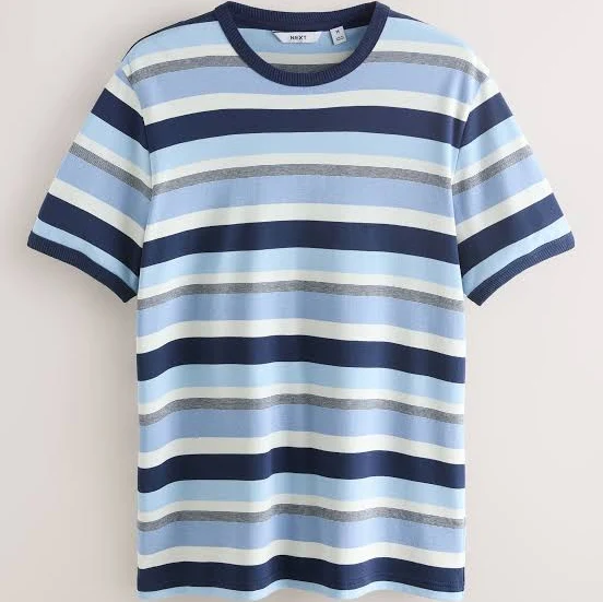 t-shirt Next Blues Men's Horizontal Stripe Ringer T-Shirt Next USA $43