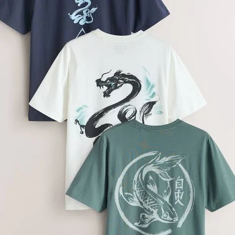 top Next Men's Regular Fit Graphic Print T-Shirt 3-Pack Next USA $66