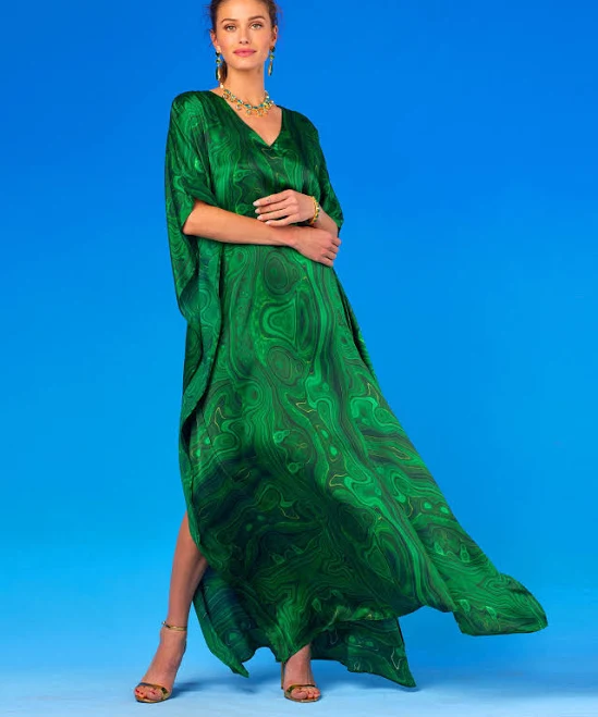 dress NicoBlu Esmeralda Silk Kaftan in Precious Malachite NicoBlu $525