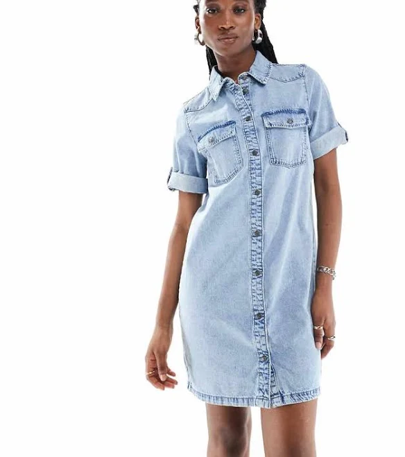 sundress Noisy May Women's New Signe Denim Mini Dress ASOS $65