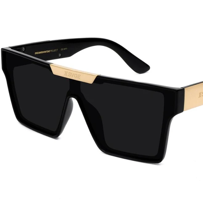 accessory Nolan Bros 18K Gold Oversized Shield Sunglasses twosvge.com $75