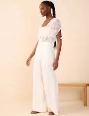 matching set Off-White Linen Wide-Leg Pants Dress to $97