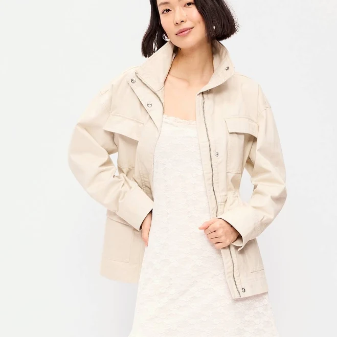 outerwear Old Navy Women's Cinched-Waist Utility Jacket Old Navy $64.99