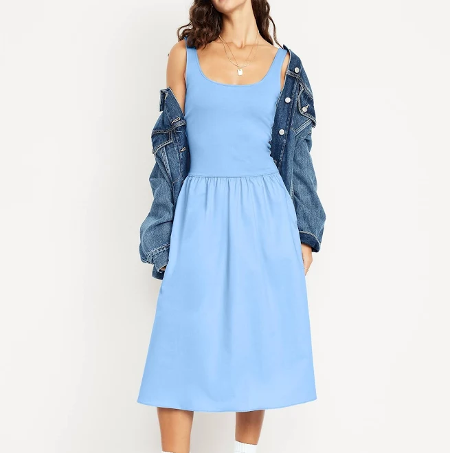 midi dress Old Navy Women's Fit & Flare Sleeveless Midi Dress Old Navy $11.49