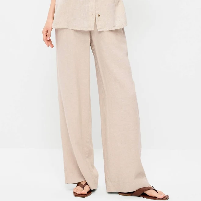 pants Old Navy Women's High-Waisted Linen-Blend Super Wide-Leg Pants Old Navy $32