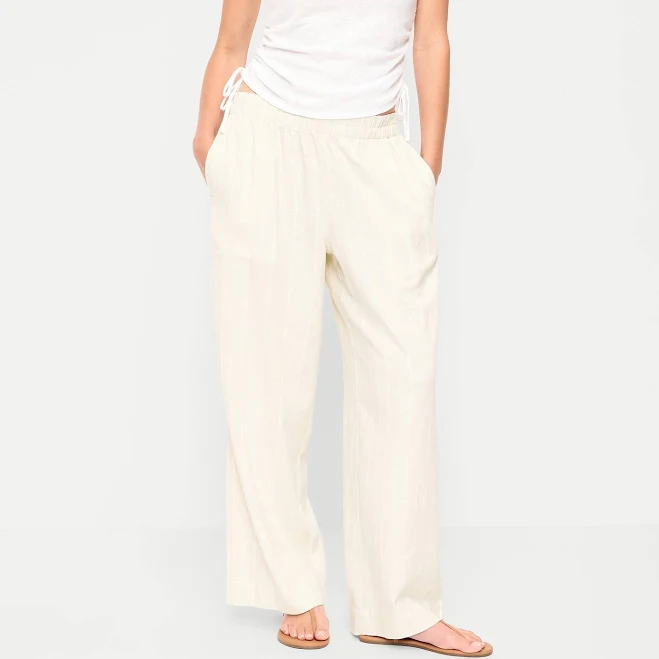 wide leg pants Old Navy Women's High-Waisted Linen-Blend Super Wide-Leg Pants Old Navy $32