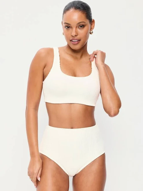 top Old Navy Women's Ribbed Scoop-Neck Swim Top Old Navy $12.49