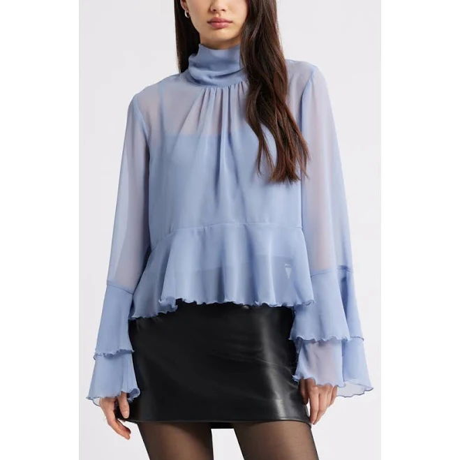 outerwear Open Edit High Neck Chiffon Top Nordstrom $34.5