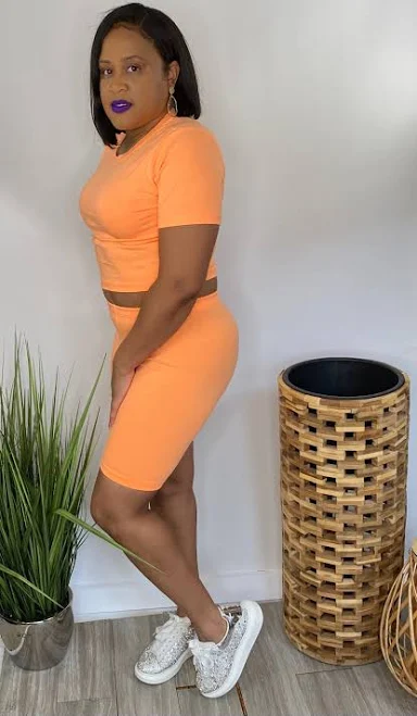 two piece set Over You Crop Top and Biker Short Set A Dose of Style $14.99