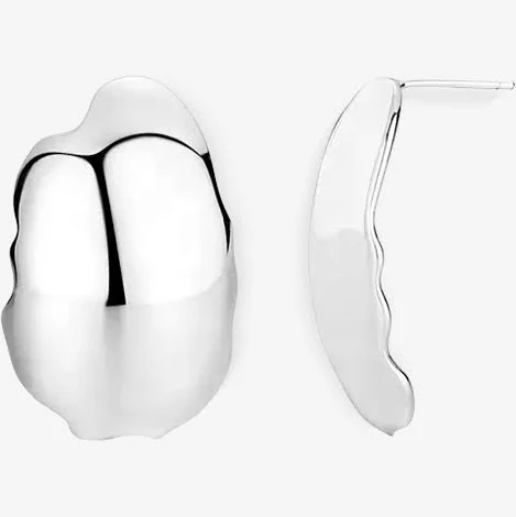 accessory Oversized Chunky Silver Earrings RRule The Label $85