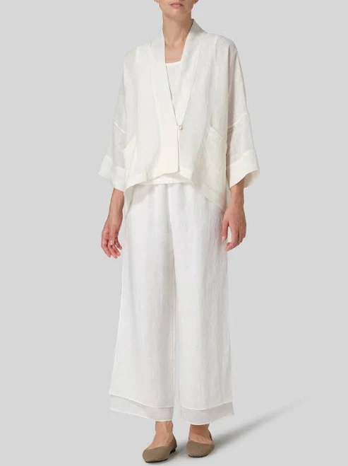 kimono Oversized Linen Kimono Jacket VividLinen.com $168