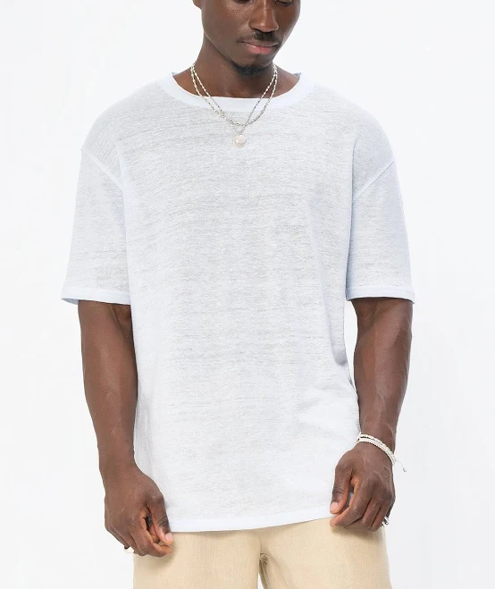 top Oversized Linen T-Shirt lavilosangeles.com $98