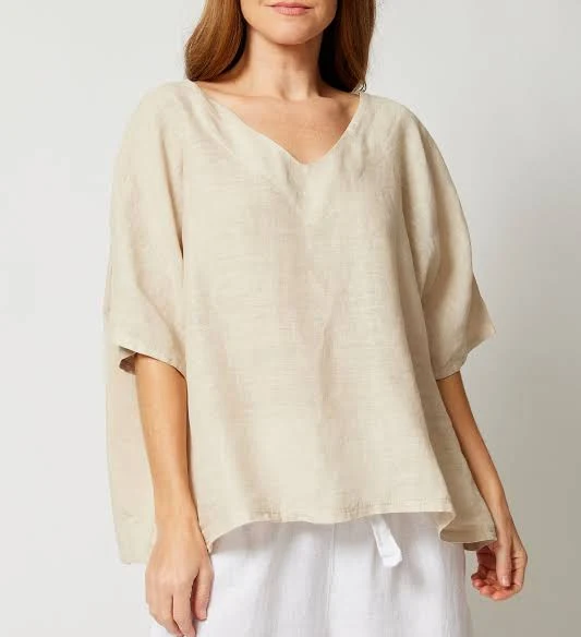 top Oversized Linen Tee Shirt Jacqueline B Clothing $69