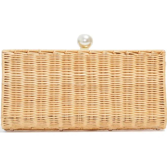 bag Pamela Munson Women's The Pearl Woven Rattan Clutch Nordstrom $425