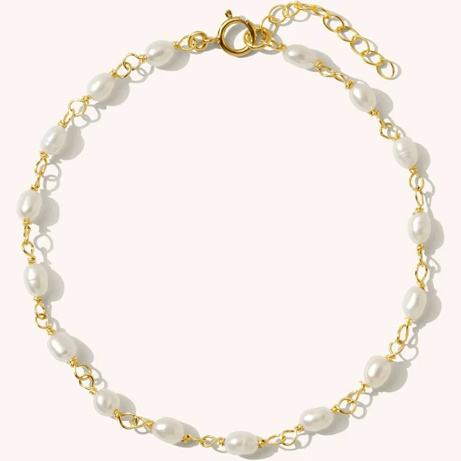 accessory Pearl Gold Filled Chain Bracelet Simple & Dainty $75