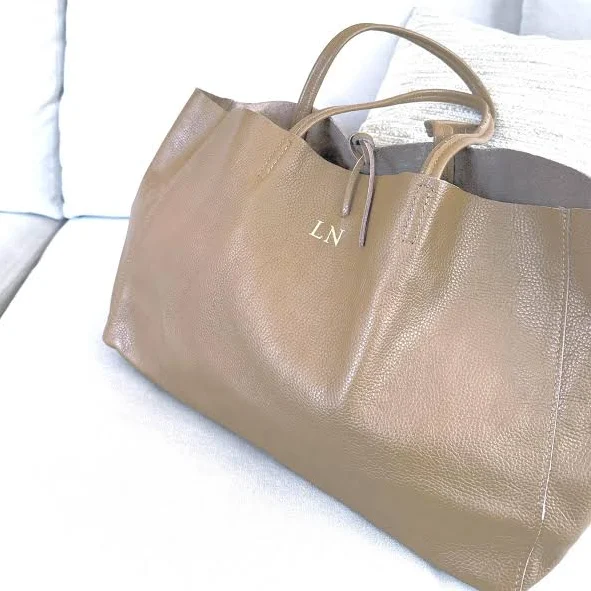 bag Personalized Italian Leather Tote Bag Etsy - InitiallyLeatherBags $120.92