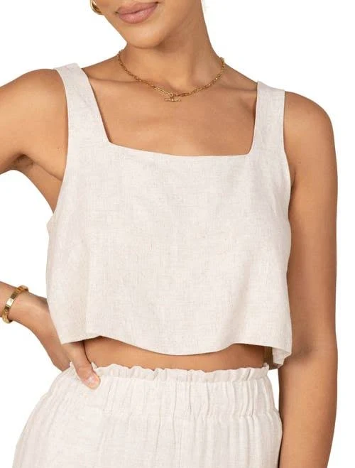 off-shoulder top Petal & Pup Eleanor Cropped Linen Tank Nordstrom $39