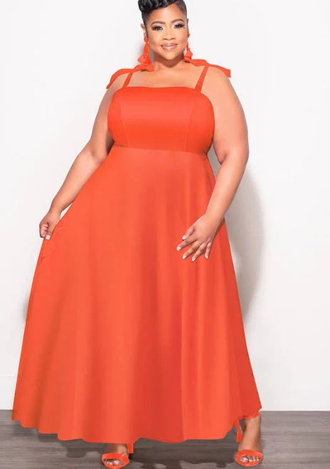 dress Plus Size Self Tie Strap Linen Blend Dress Chic And Curvy $79