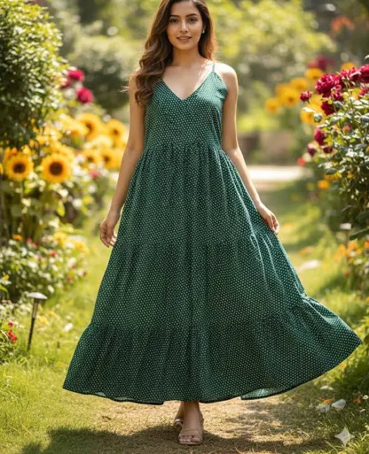 dress Polka Dot Cotton Tiered Maxi Sundress with Pockets Etsy - Seller $37.65