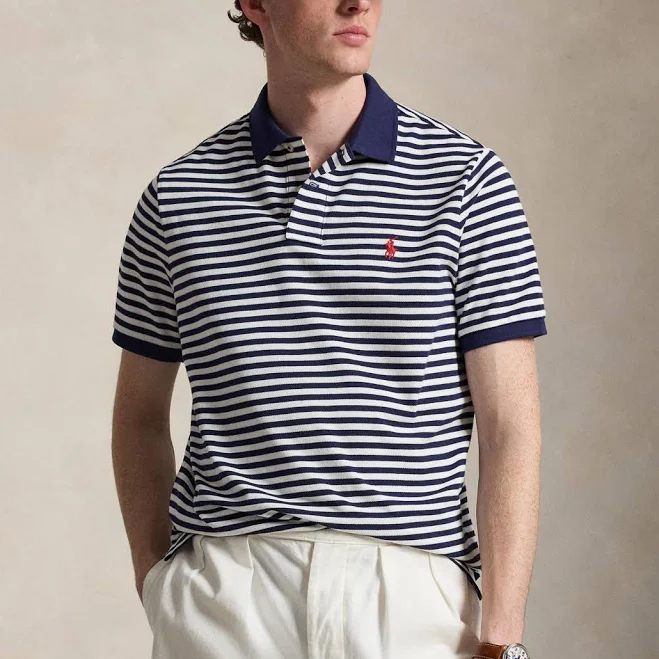 top Polo Ralph Lauren Men's Classic-Fit Striped Mesh Polo Shirt Macy's $84