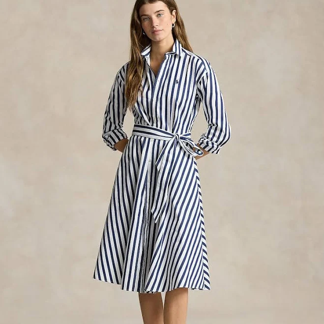 dress Polo Ralph Lauren Women's Belted Striped Cotton Shirtdress Ralph Lauren $248
