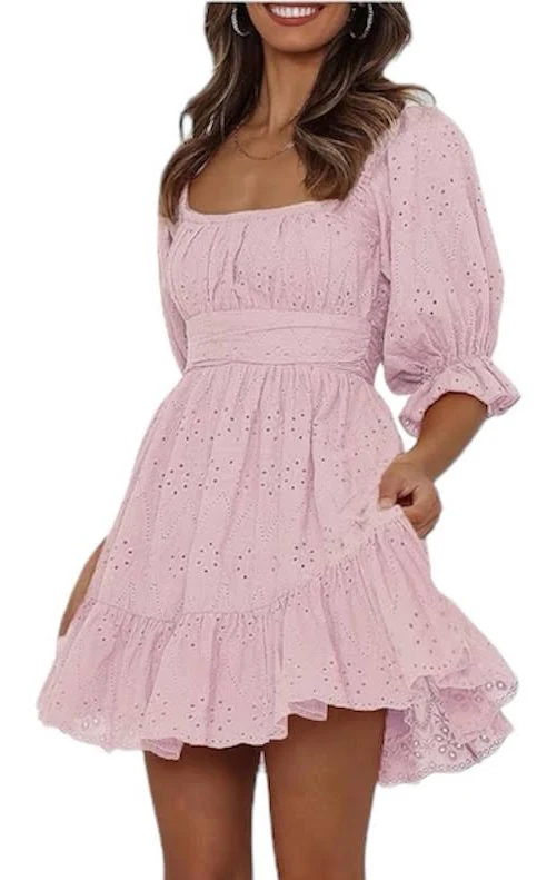 dress Prettygarden Women's Babydoll Mini Dress with Puff Sleeves Poshmark $35