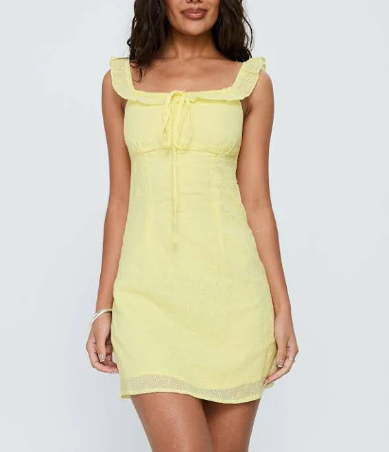 dress Princess Polly Funny Girl Broiderie Mini Dress Princess Polly US $17