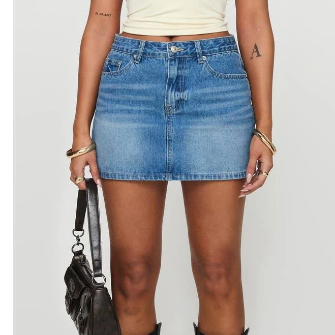 denim skirt Princess Polly Paulette Denim Miniskirt Nordstrom $55
