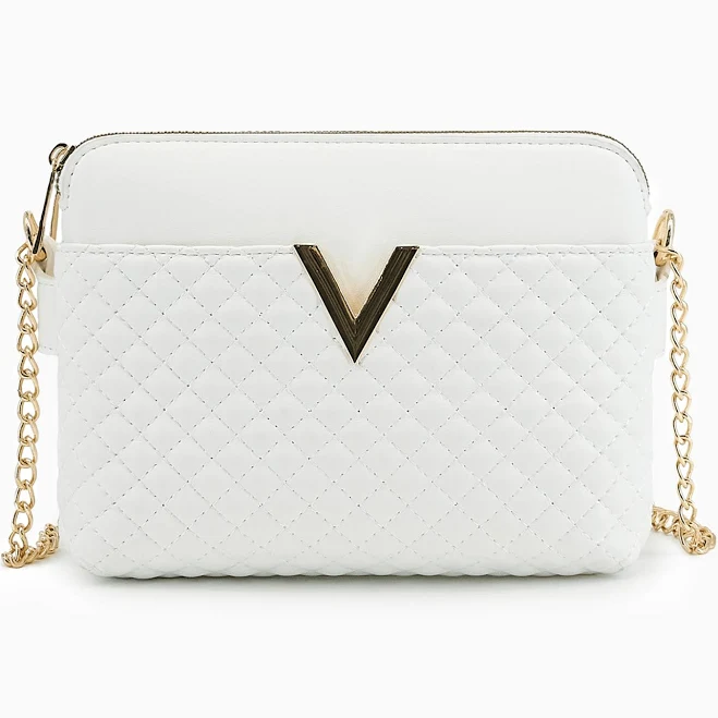 bag Quilted Vegan Leather Crossbody Bag with Gold Chain Like Dreams $30.1