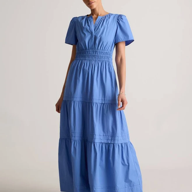 none Quince Women's Poplin Tiered Maxi Dress Quince $69.9