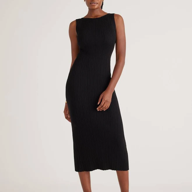 dress Quince Women's Ribbed Cotton Cashmere Midi Dress Quince $59.9