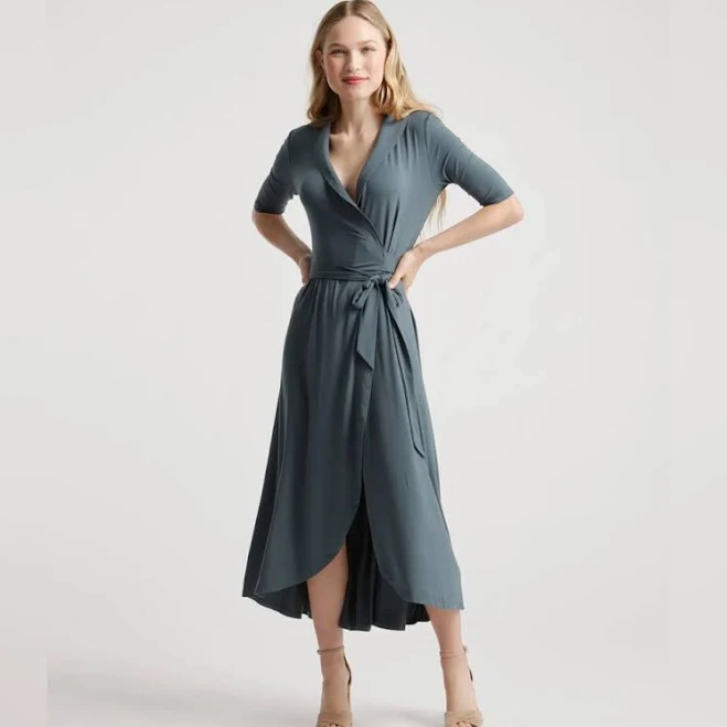dress Quince Women's Tencel Jersey Midi Wrap Dress Poshmark $36