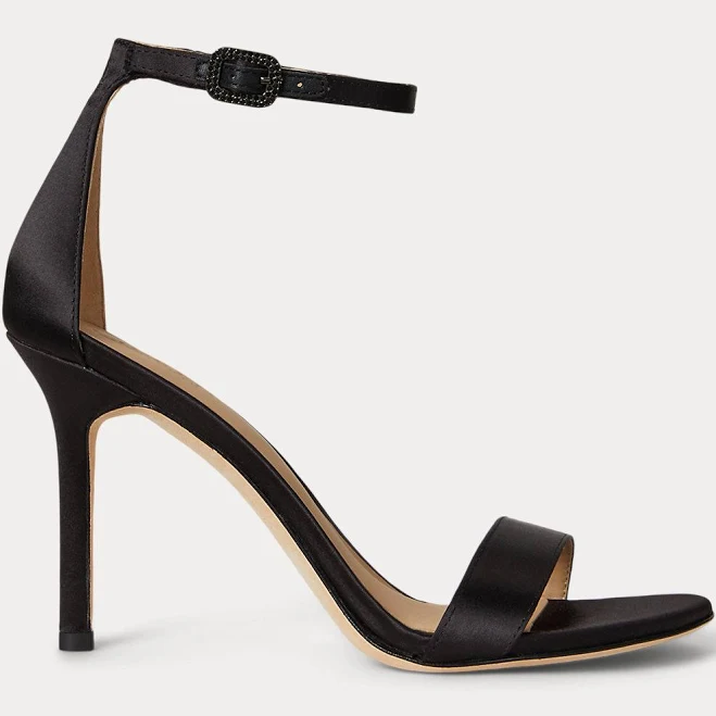 shoes Ralph Lauren Women's Allie Pav&eacute;-Buckle Satin Sandals Ralph Lauren $150