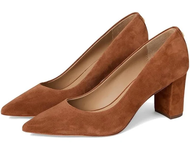 shoes Ralph Lauren Women's Lanette Suede Block-Heel Pumps 6pm.com $139.5