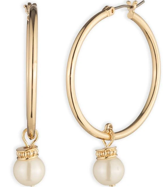 accessory Ralph Lauren Women's Pearl Drop Hoop Earrings Dillard's $58
