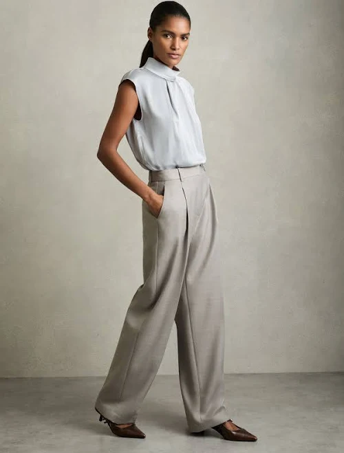 wide leg pants Reiss Harper Wool-Blend Wide-Leg Suit Trousers Reiss $126