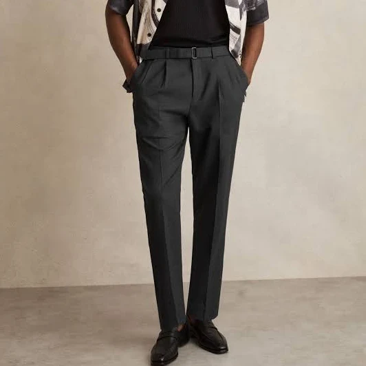 bottom Reiss Wool-blend Tailored Men Trousers Reiss $172