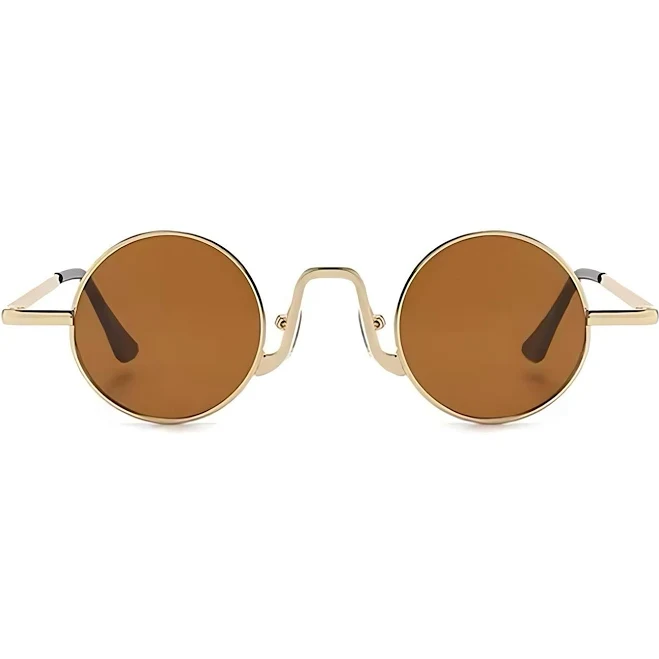accessory Retro Round Metal Sunglasses &ndash; Gold Frame With Brown Lenses, Uv400 eBay - 1qualityspectacles $16.95