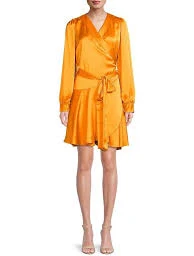 dress Satin Wrap Dress - Marigold eCosmetics $169.31