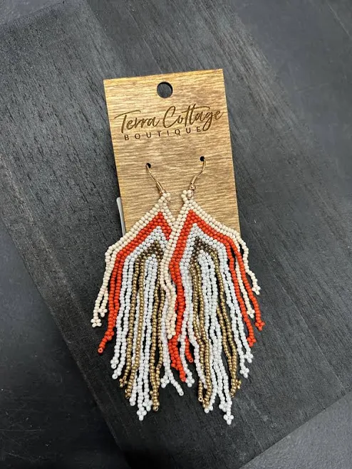 accessory Seed Beaded Fringe Earrings Terra Cottage $22.5