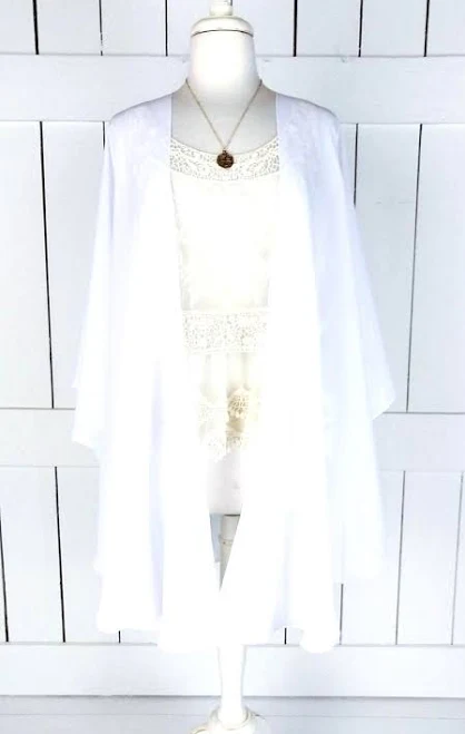 cover-up Sheer Chiffon Curved Hem Kimono Cover Up Etsy - ThreeFeathersStudio $89