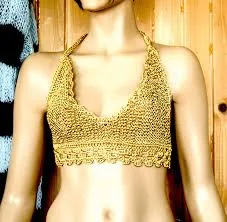 matching set Shiny Gold Crochet Halter Top, Goddess Bralette, Rave Beachwear Crop, Golden Party Knit, 70s Disco Festival Halter Top, Metallic Glam Top Etsy $69
